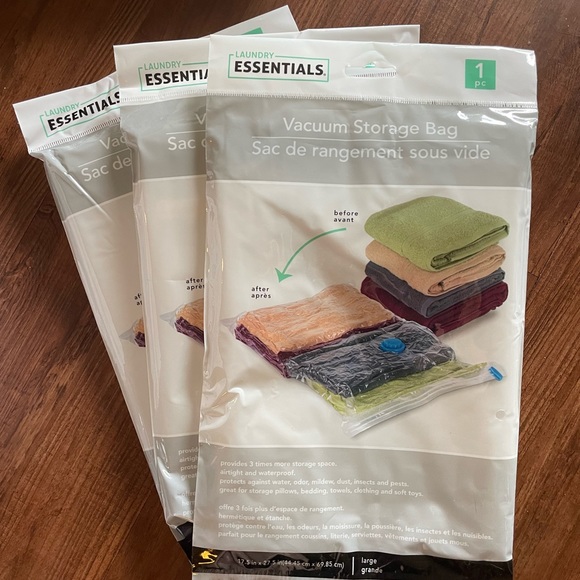 Laundry Essentials Vacuum Storage Bags SET OF 3 Unopened - Picture 2 of 2